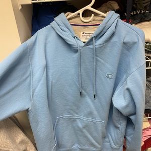 baby blue champion hoodie size L lightly worn no damage
